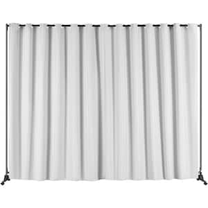 8 ft. x 10 ft. Portable Panel Room Divider with Wheels Room Divider Privacy Screen for Office Bedroom (Light Grey)