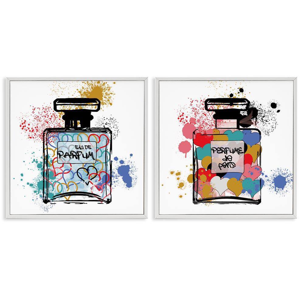Urban Splatter Perfumes by Carol Robinson 2-Pieces White Framed Abstract Giclee Art Print 12 in. x 12 in. price history on PriceWatchPro
