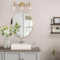 Robb Modern 3-Light Gold Bathroom Vanity Light Interior Powder Room Lighting with Clear Globe Shades