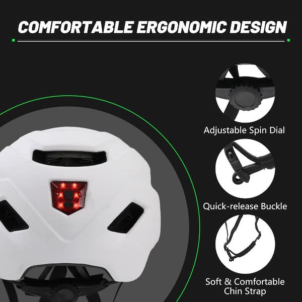 BOZTIY Bike Helmet Mountain Bike Helmets for Adult Men Women Cycling, Lightweight, M Size, White (21.7 in. - 22.8 in.)