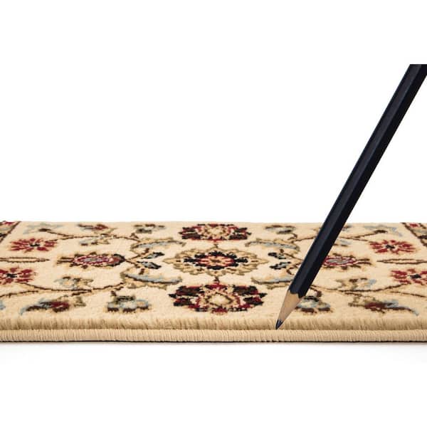 Marash Ivory 9 in. W x 26 in. L Stair Tread Cover Set (Set of 8)