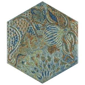 Gaudi React Hex Ocean 8-5/8 in. x 9-7/8 in. Porcelain Floor and Wall Tile (11.5 sq. ft./Case)