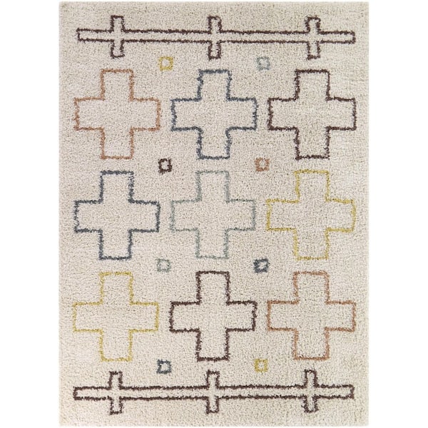 Unbranded Pariser Cream 7 ft. 10 in. x 10 ft. Geometric Area Rug
