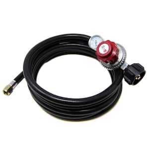 12 ft. 0 PSI to 30 PSI High Pressure Propane Regualtor and Hose with PSI Gauge