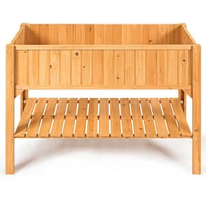 47 in. L Natural Fir wood Elevated Planter Box Shelf Suitable for Garden Use