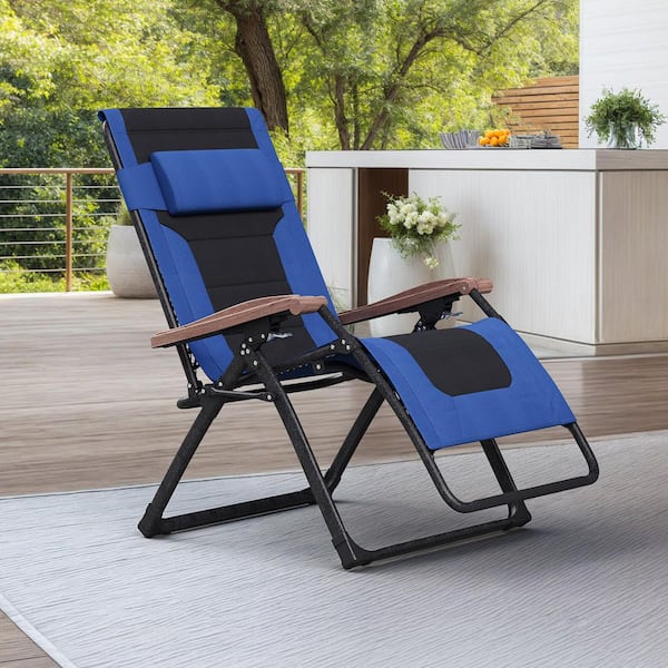 PURPLE LEAF Oversized Zero Gravity 1 Piece Metal Outdoor Chaise