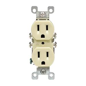 Lot of 10 Ivory Single Outlet Residential Wall Receptacle 15A 120V 