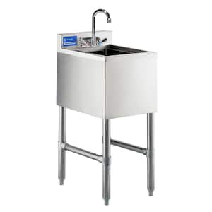 18.3/4 in. x 14 in. Stainless Steel One Compartment Under Bar Sink with Faucet. Utility Sink