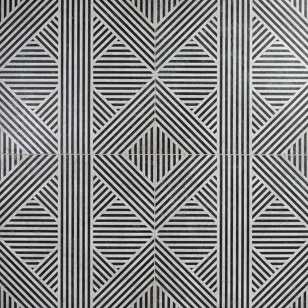 Ivy Hill Tile Astoria Black and White 24 in. x 24 in. Matte Porcelain Floor and Wall Tile (4 Pieces, 15.49 sq. ft./Case)