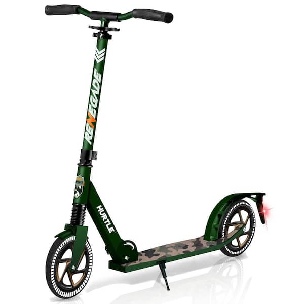 Lightweight and Foldable Kick Scooter Adjustable for Teens and Adult, Alloy Deck with High Impact Wheels Camo