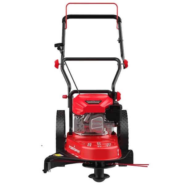 22 in. Gas Powered Walk Behind String Trimmer 170cc 4-Cycle with 14 in. Flat Wheels Brush Cutter for Farm Lawn Yard