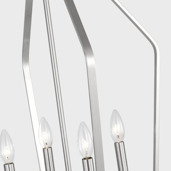 Generation Lighting - Kennan 4-Light Brushed Nickel Transitional Dimmable Lantern Chandelier