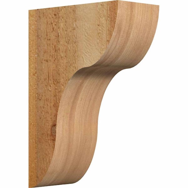 Ekena Millwork 4 in. x 8 in. x 12 in. Western Red Cedar Carmel Rough Sawn Corbel