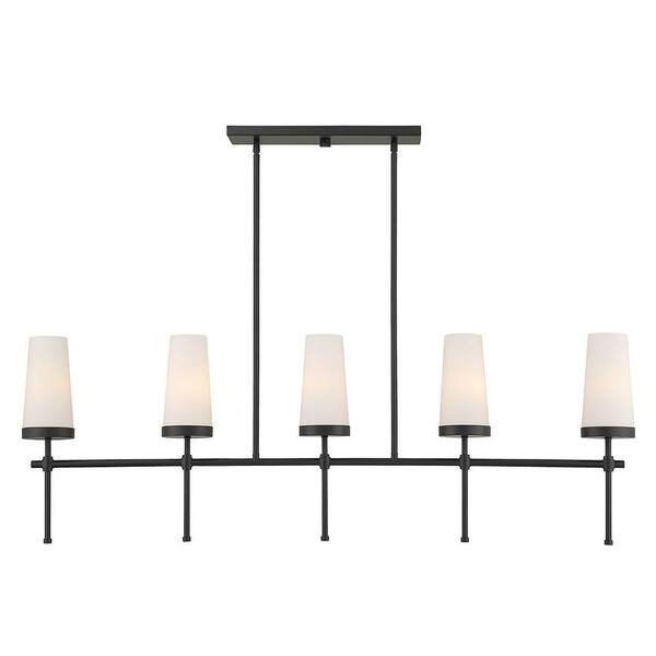 Savoy House Haynes 5-Light Matte Black Linear Chandelier with