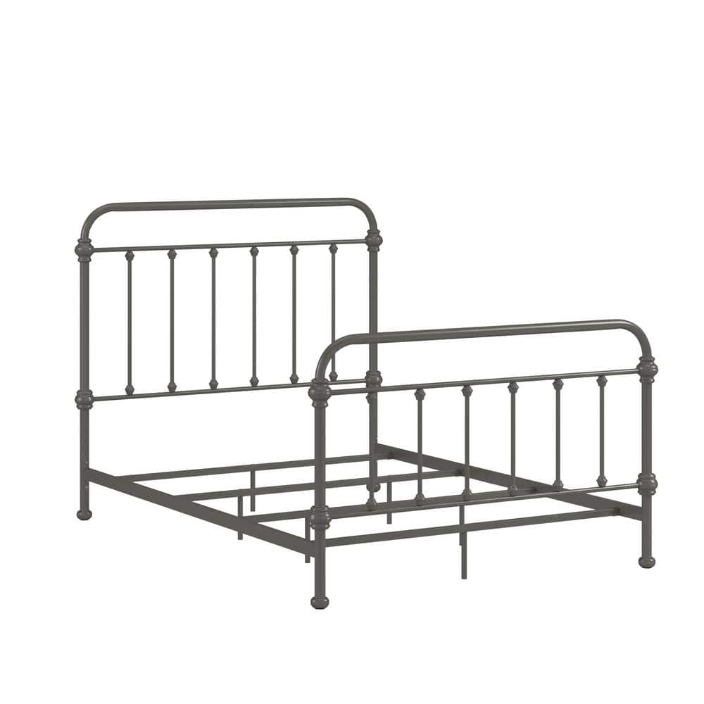 HomeSullivan Frost Grey Antique Graceful Victorian Metal Full Bed   Gray Homesullivan Panel Beds 40e411bf 1ga 64 1000 