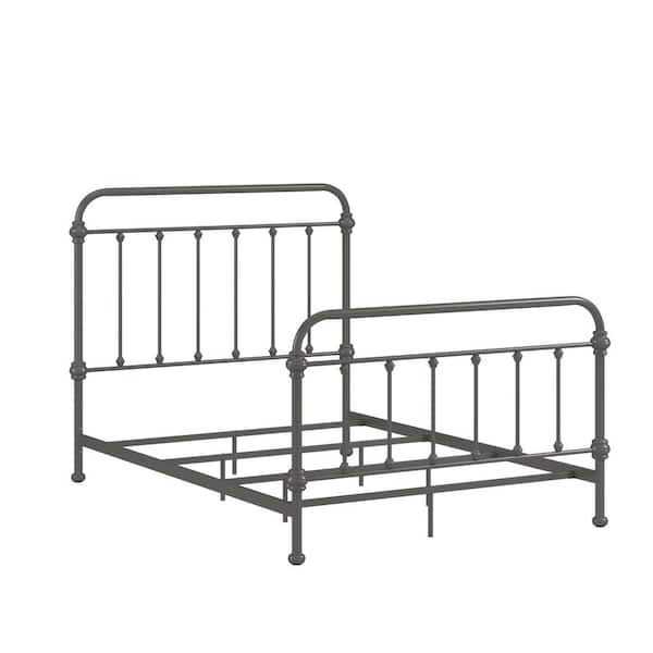 HomeSullivan Frost Grey Antique Graceful Victorian Metal Full Bed
