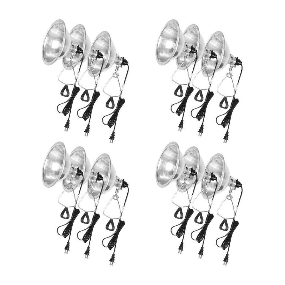 12-Pack Clamp Lamp Light with 8.5 Inch Aluminum Reflector up to 150 Watt E2