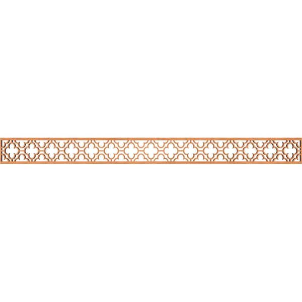 Ekena Millwork Chicago Fretwork 0.375 in. D x 46.375 in. W x 4 in. L Cherry Wood Panel Moulding