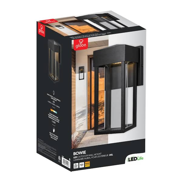 ●ONE BRILLIANT● BowieOB424Black Bowie-OB424-Black Globe Electric Bowie Matte Black Modern Indoor/Outdoor