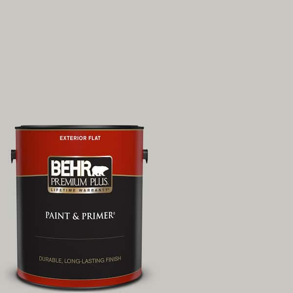 BEHR PREMIUM PLUS 1 gal. #PPU24-16 Titanium Flat Exterior Paint & Primer