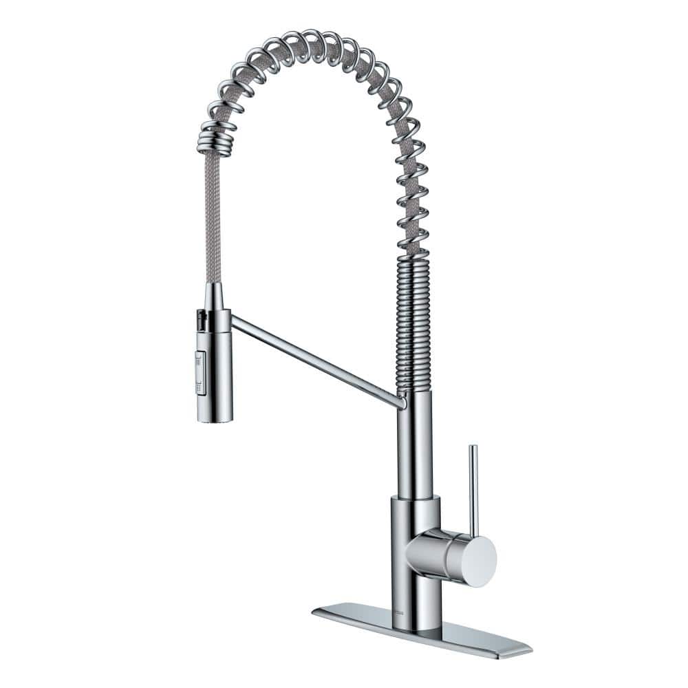 Chrome Commercial Style Pull-Down Kitchen Faucet with Spray
