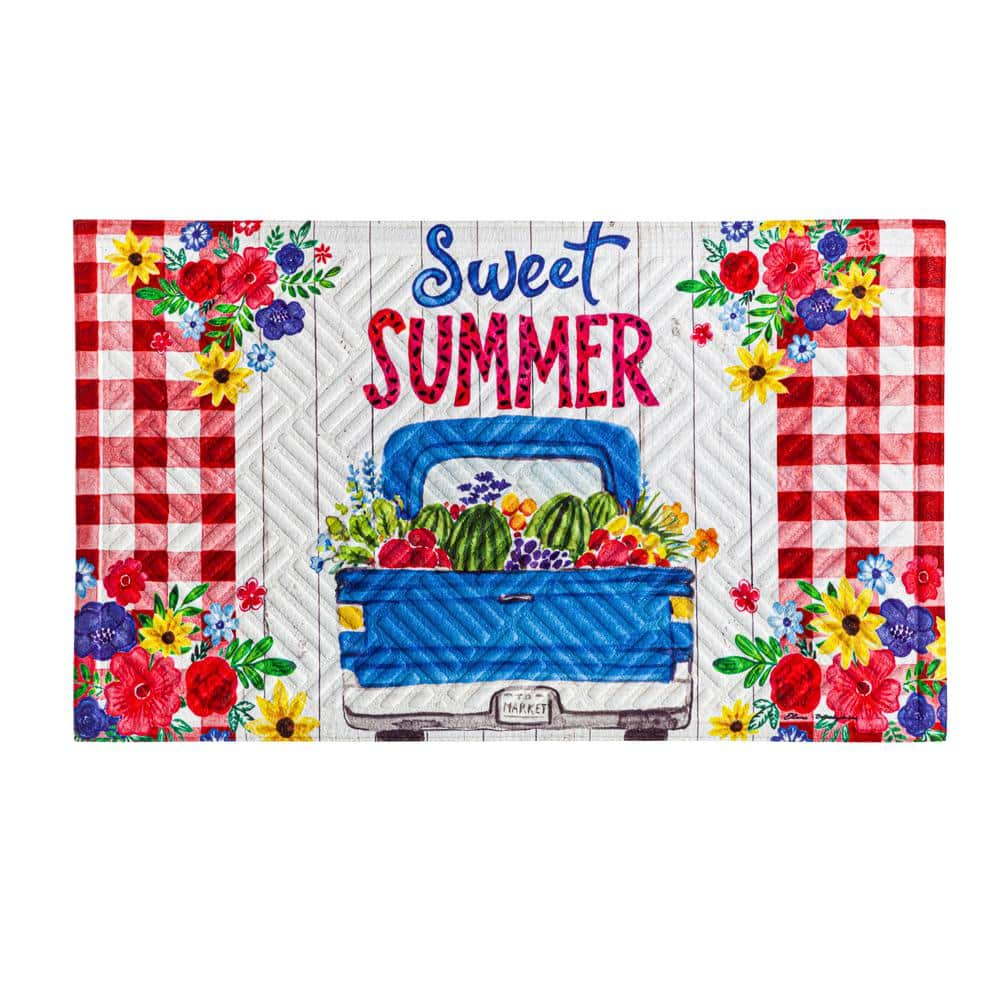 Evergreen 18 in. x 30 in. Sweet Summer Truck Embossed Door Mat 41EM2660 ...