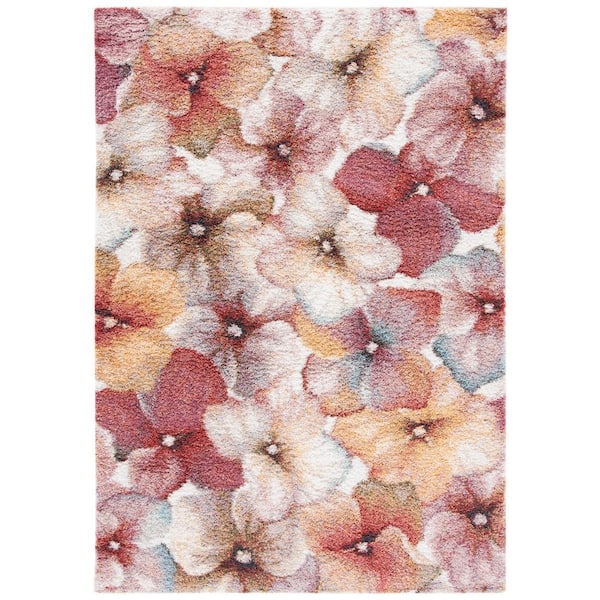 Calista 3 ft. x 5 ft. Ivory/Rust Oversized Floral Area Rug