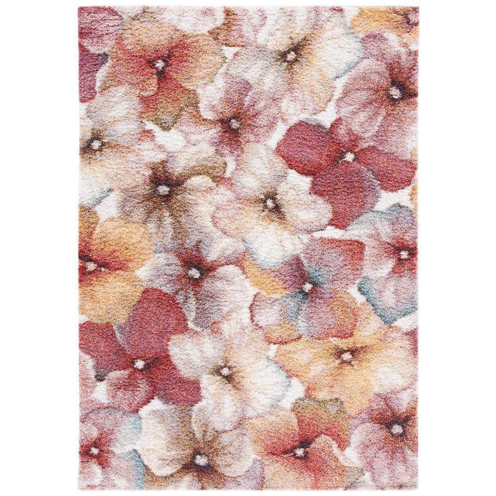 Cal Rugs SAFAVIEH Calista 5 ft. x 8 ft. Ivory/Rust Oversized Floral Area Rug ...
