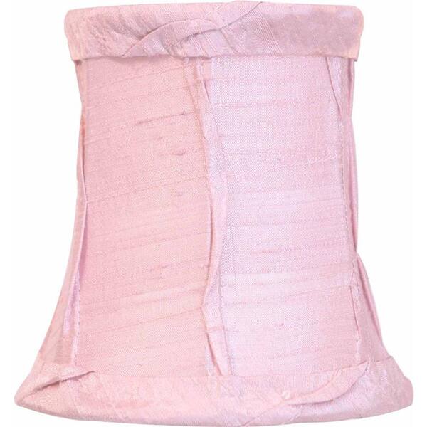 Finishing Touch Stretch Bell Soft Pink Dupione Silk Chandelier Shade Chandelier Shade with Vertical Ruffles