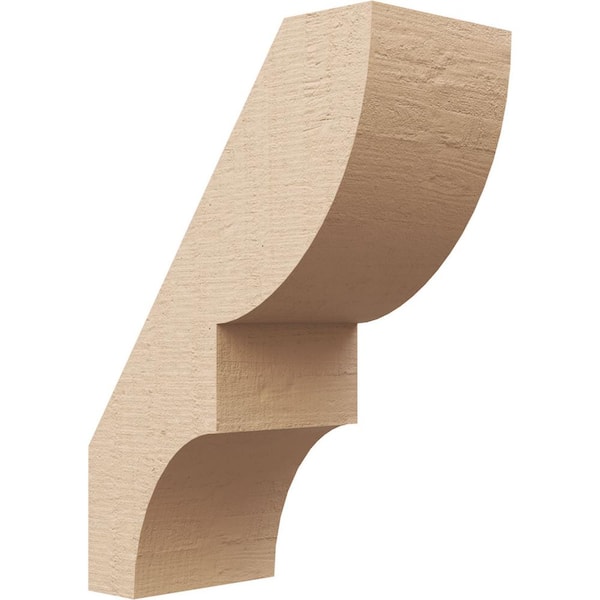 Ekena Millwork 5 in. x 14 in. x 10 in. Ridgewood Rough Cedar Woodgrain Timberthane Polyurethane Knee Brace, Primed