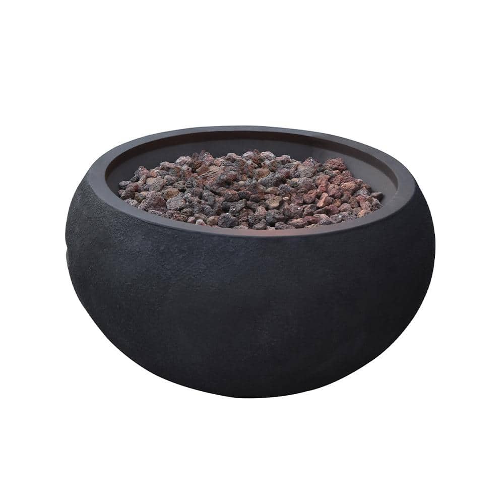 Modeno 27" Black Gas Fire Pit Table with Cover