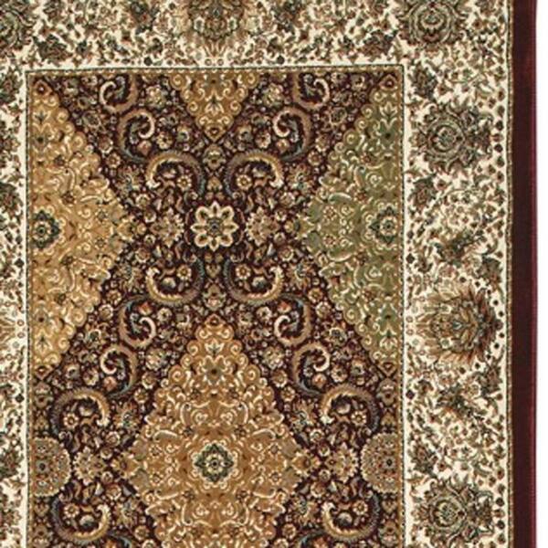 2 X 10 Red, Light Brown, Ivory Oriental Washable Area Rug Runner Rug