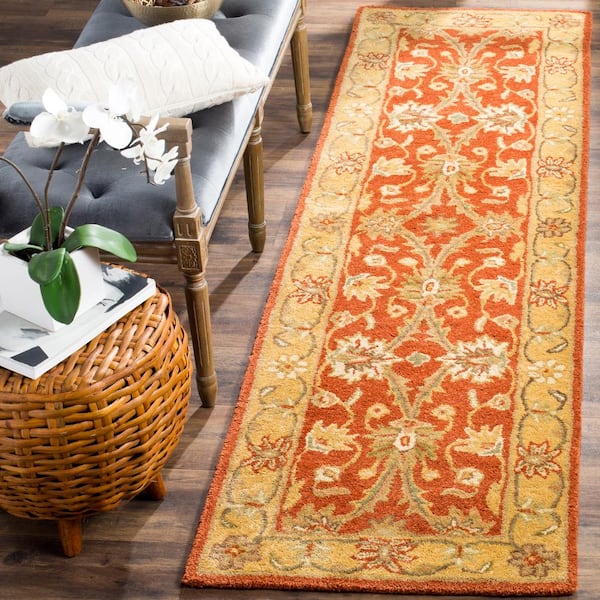 Antiquity Rust/Gold 2 ft. x 6 ft. Border Runner Rug