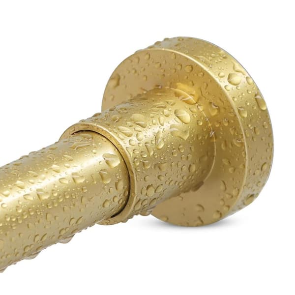 Gold Telescoping Shower Curtain Rod 17.40 in. L x 3.50 in. W Non Slip Never Rust No Drill Stainless Steel Tension Rod