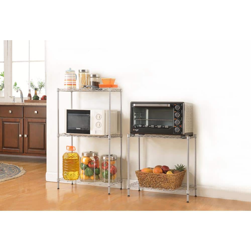 Silver 5-Tier Adjustable Steel Wire Shelving Unit