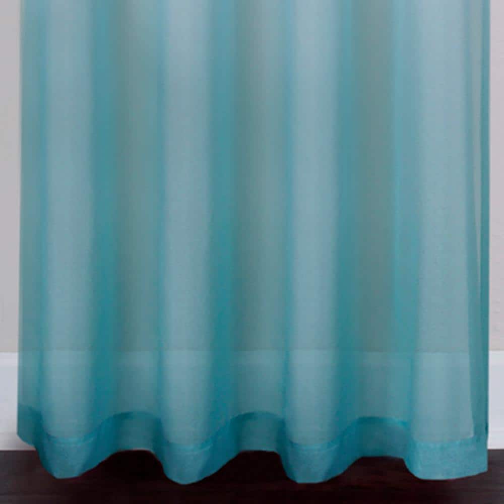 Blue Ombre Sheer Grommet Ground Length Curtain Panel