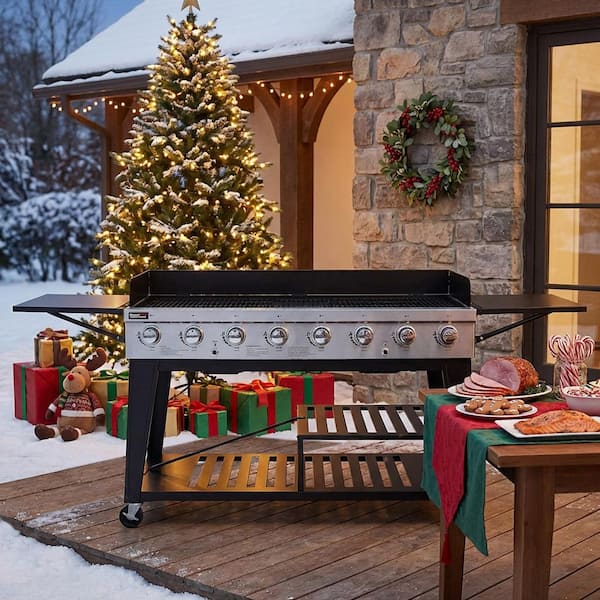 Royal Gourmet 8-Burner Event Propane Gas Grill with 2 Folding Side