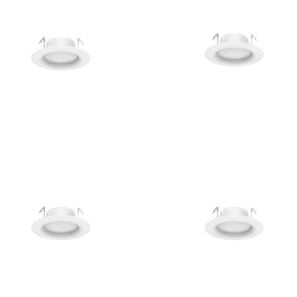 EcoSmart 4 in. White Integrated LED Recessed Trim (4-Pack)