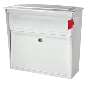 Townhouse Locking Wall-Mount Mailbox with High Security Reinforced Patented Locking System, Alpine White