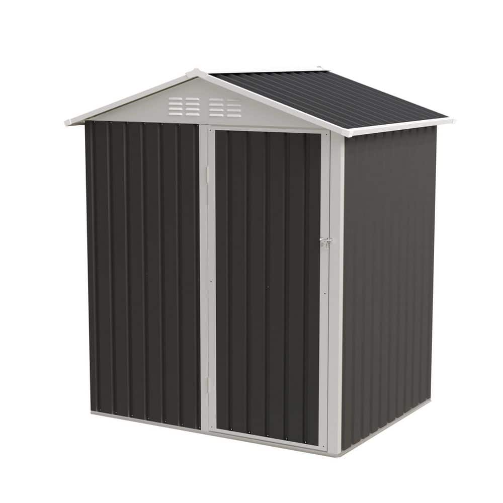 5 ft. W x 4 ft. D Dark Gray Metal Outdoor Storage Shed with Hinge Door(20 sq. ft. ) price history on PriceWatchPro