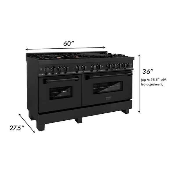 ZLINE Kitchen and Bath Autograph Edition 30 in. 4 Burner Dual Fuel Range in  Black Stainless Steel and Polished Gold RABZ-30-G - The Home Depot