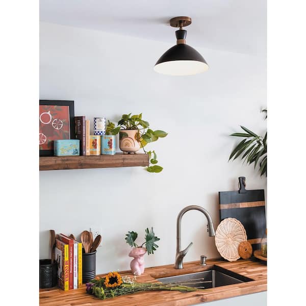 LARK - Simon Black + Heritage Brass Conical Pendant Light