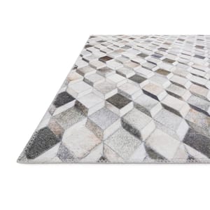 Maddox Grey/Mocha 2 ft. 3 in. x 3 ft. 9 in. Contemporary 100% Polyester Area Rug
