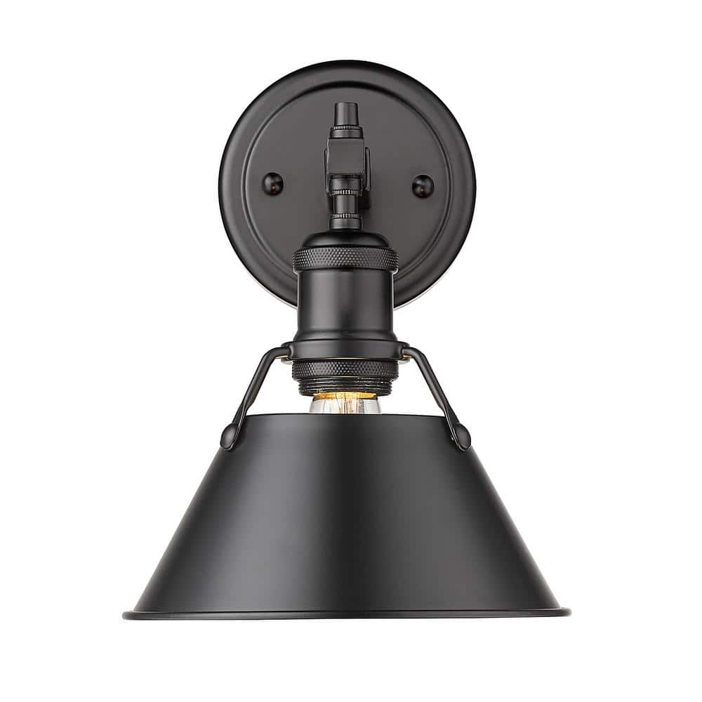Orwell 4.875 in. 1-Light Black Vanity Light with Black Shade price history on PriceWatchPro
