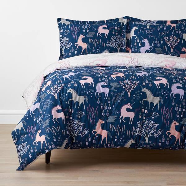 white unicorn bedding