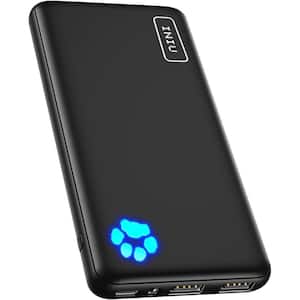 10000mAh Black Slimmest Portable Powerbank w/USB C in&out High-Speed Charging Battery Compatible w/IPhone 15 14 13 etc