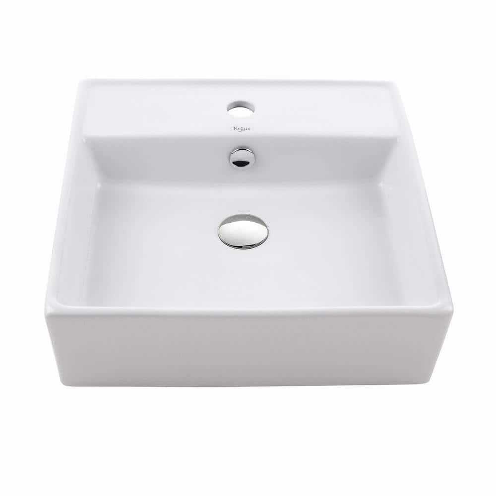 Reviews For Kraus Square Ceramic Vessel Bathroom Sink In White Kcv 150 The Home Depot