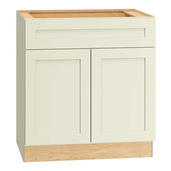 QuickShip Cottage 30 in. W x 21 in. D x 32.5 in. H Assembled Plywood Shaker Bath Sink Base Cabinet in Starlight