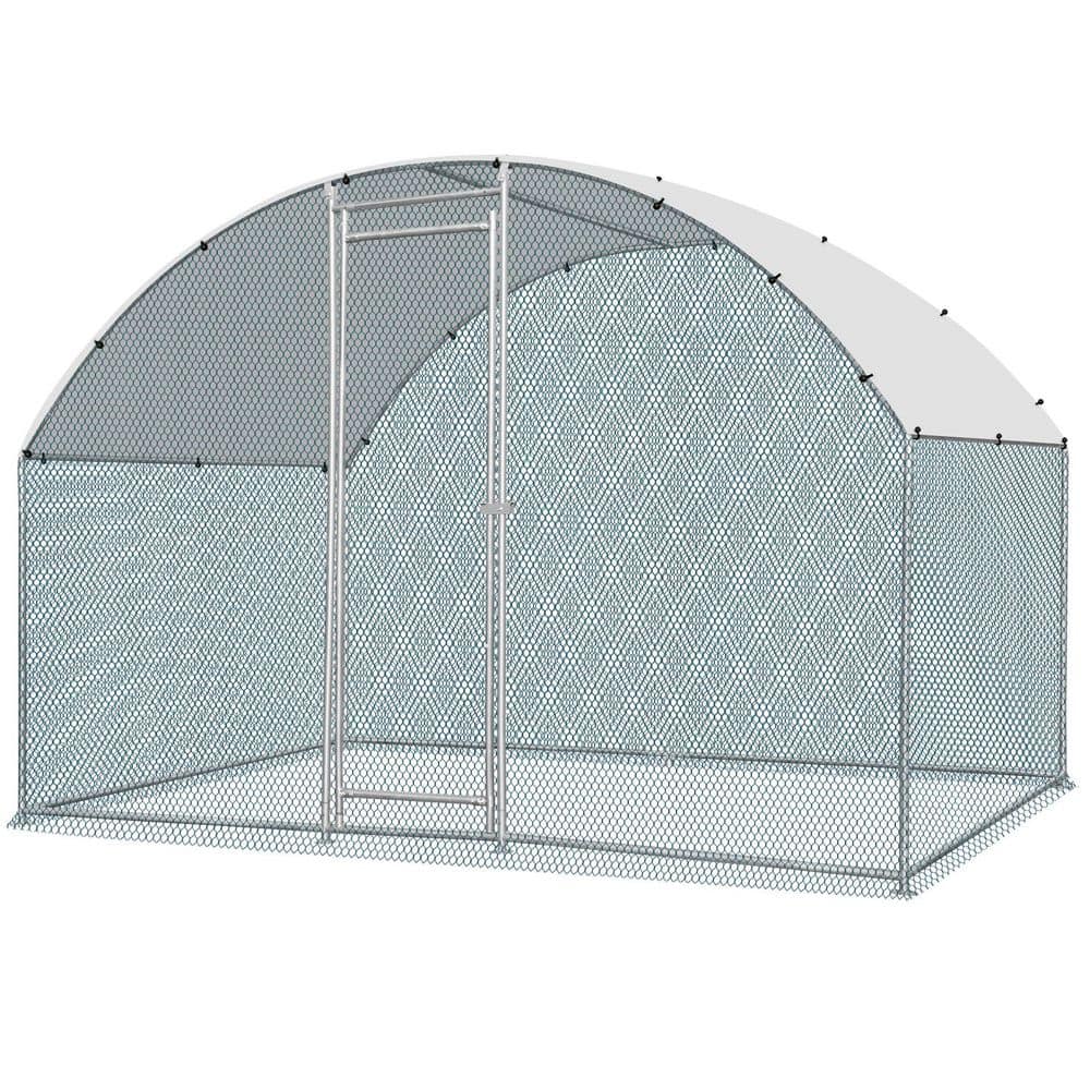 6.5 ft. x 9.8 ft. x 6.5 ft. Large Poultry Fencing Metal Chicken Run House with Waterproof Cover Arch Chicken Coop price history on PriceWatchPro