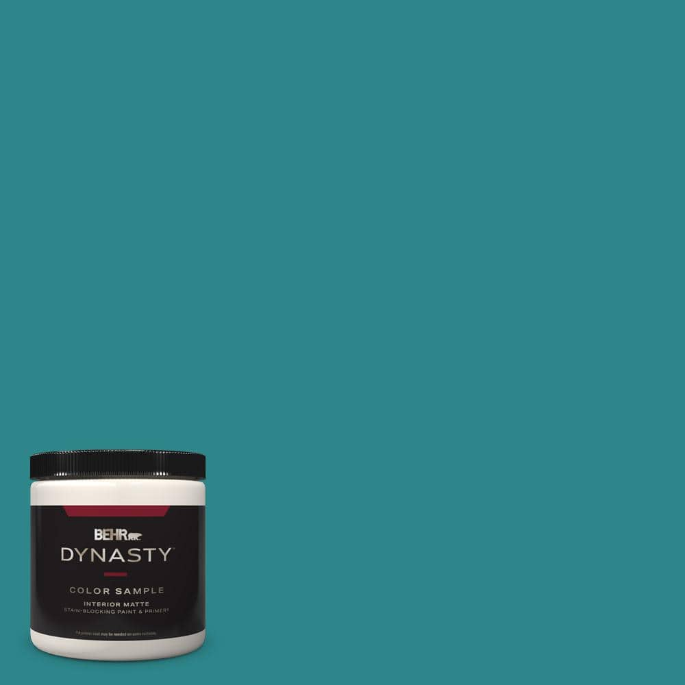 BEHR DYNASTY 8 oz. #M460-6 Thai Teal One-Coat Hide Matte Stain-Blocking ...